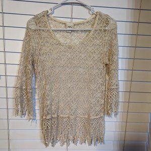 Daytrip Cream Colored, Crochet Top, Ladies Size Small